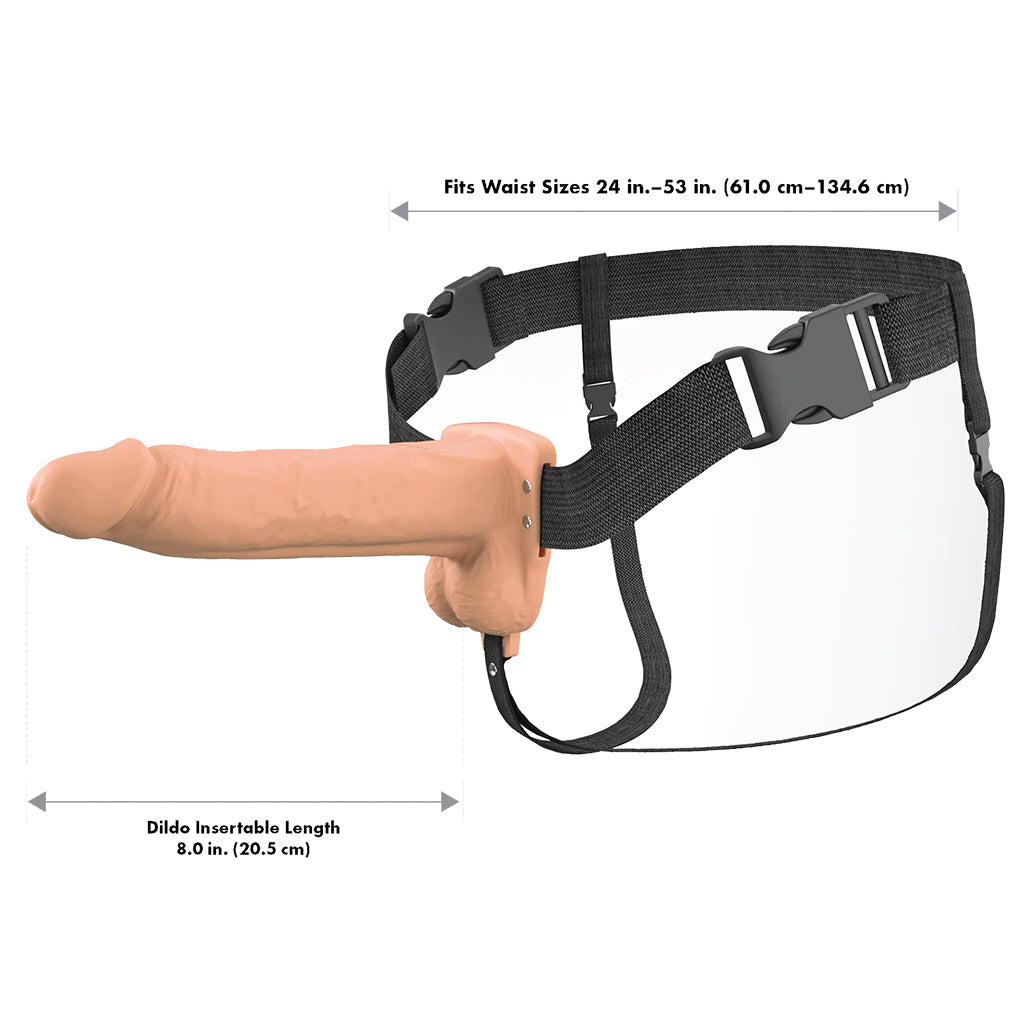 Fantasy X-tensions 8 Inch Hollow Strap-On Vibe in Light
