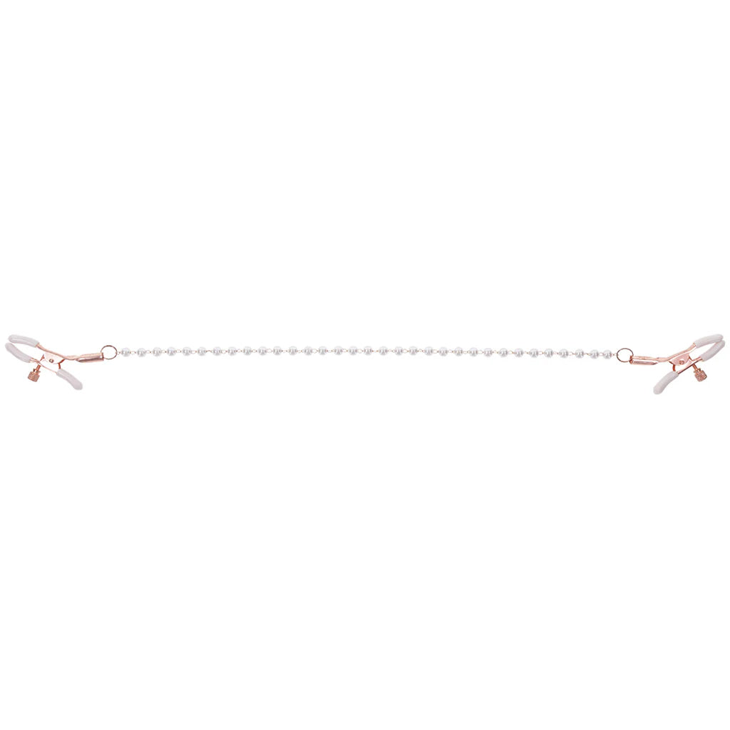 Peaches 'n CreaMe Pearl Nipple Clamps | Rose Gold & Bust-Skimming Luxury