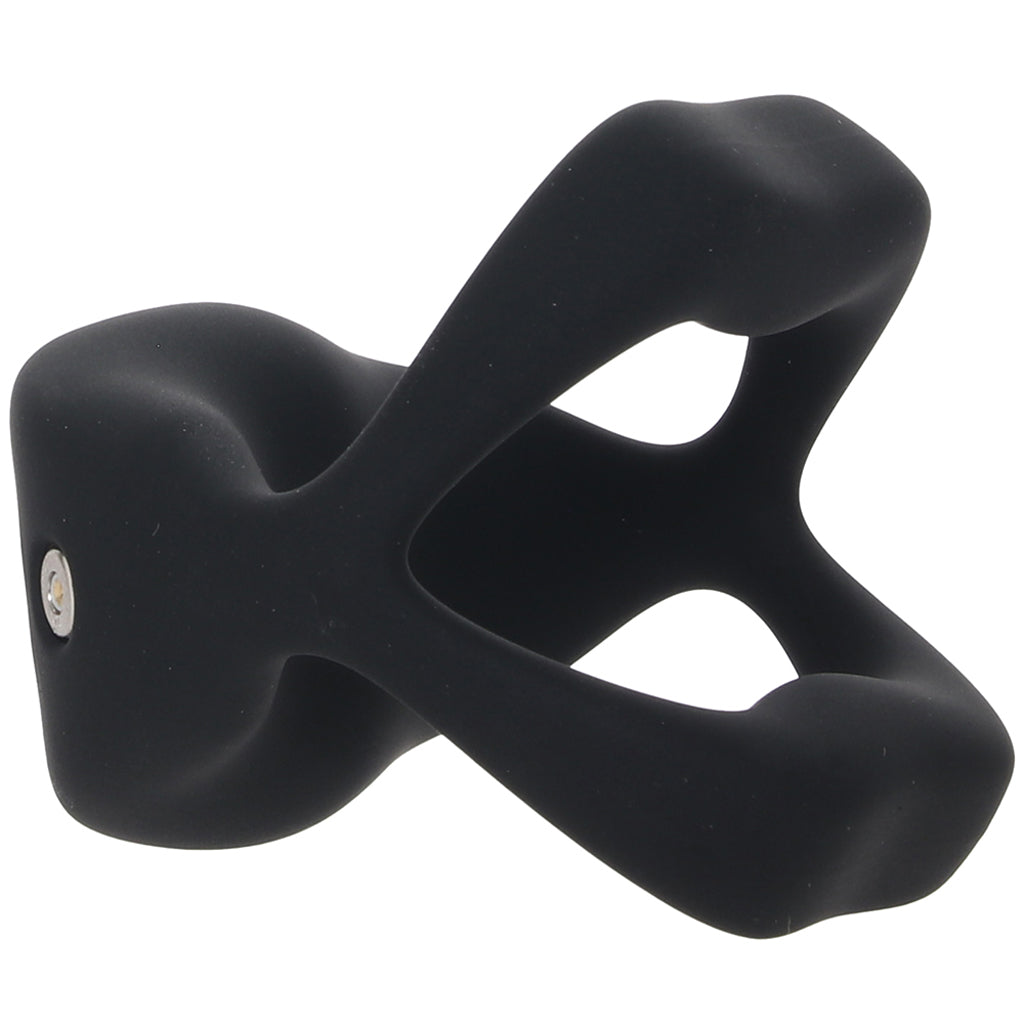 Techno Strobe Vibrating Cock Ring in Black