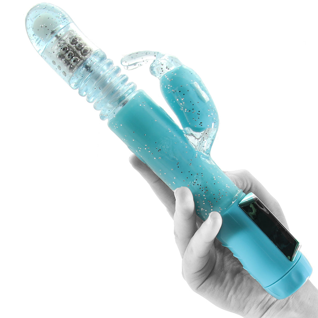 CalExotics Dazzle Xtreme Thruster Rabbit Vibe in Teal - Vibrators - HoneyHugs Canada (View 4)