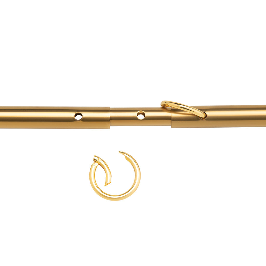 Gilded Control: Lux Fetish Expandable Spreader Bar Set in Gold