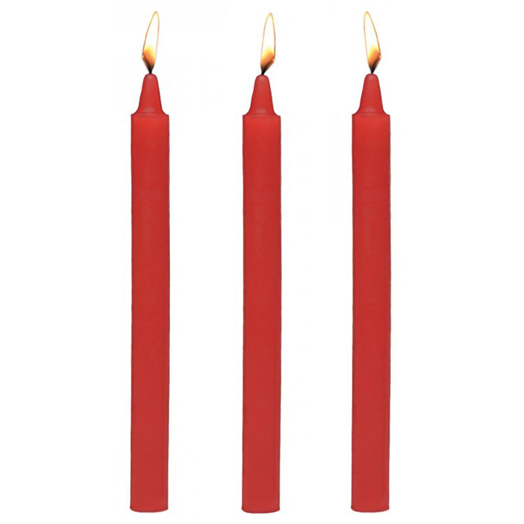 Master Series Fire Sticks: Seductive Red Drip Candles - Set of 3 for Intimate Encounters