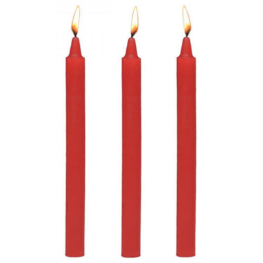 Master Series Fire Sticks: Seductive Red Drip Candles - Set of 3 for Intimate Encounters