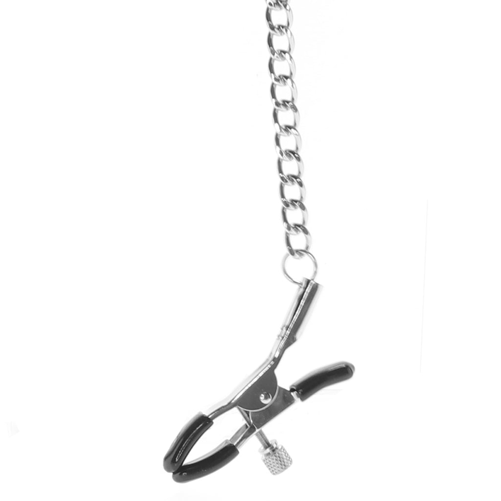 Lux Fetish Adjustable Nipple & Clit Clamps with Versatile Chain – Precision Play