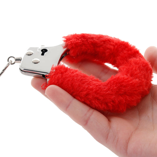 Furry Hand Cuffs in Red