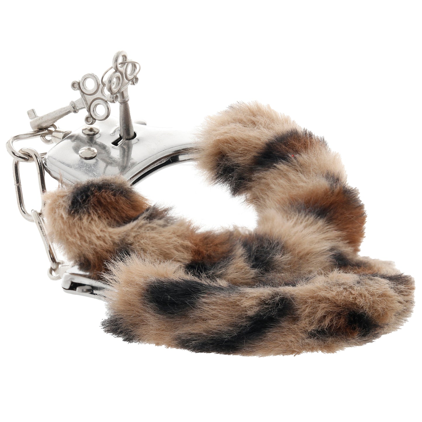 Furry Hand Cuffs in Leopard