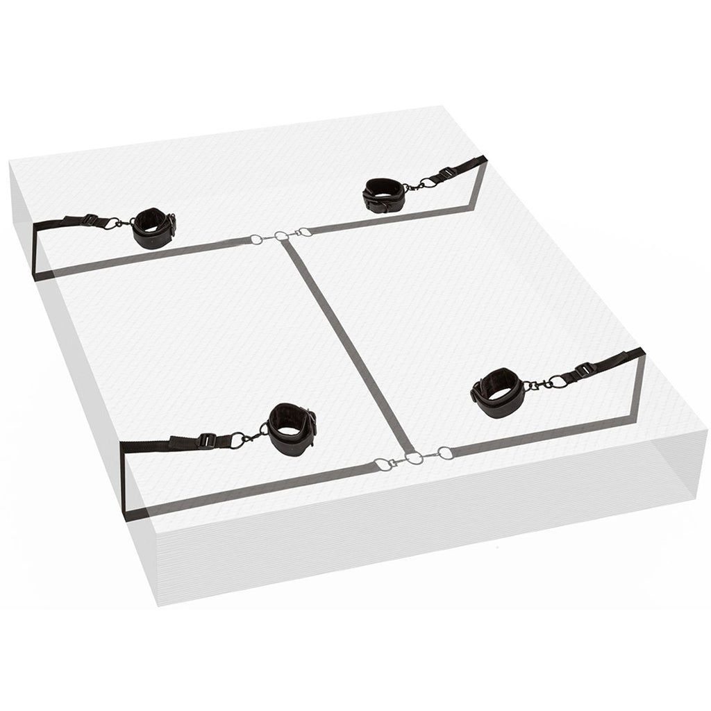 Boundless Bed Restraint System: Luxurious Home Bondage & Kink Restraints | Premium Vegan Leather Cuffs