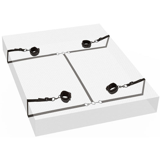 Boundless Bed Restraint System: Luxurious Home Bondage & Kink Restraints | Premium Vegan Leather Cuffs