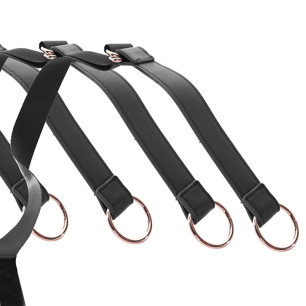 Bondage Couture Rose Gold Tie Down Straps: Luxurious Vegan Leather Restraints for Exquisite Play