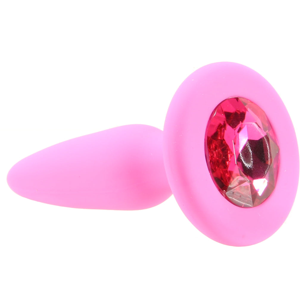 Glams Mini Pink Gem Silicone Butt Plug: Exquisite Comfort & Dazzling Style