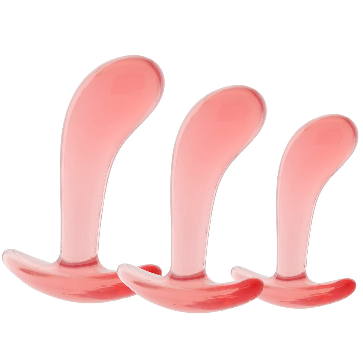 Crystal Jellies Curved Anal Trainer Set in Pink