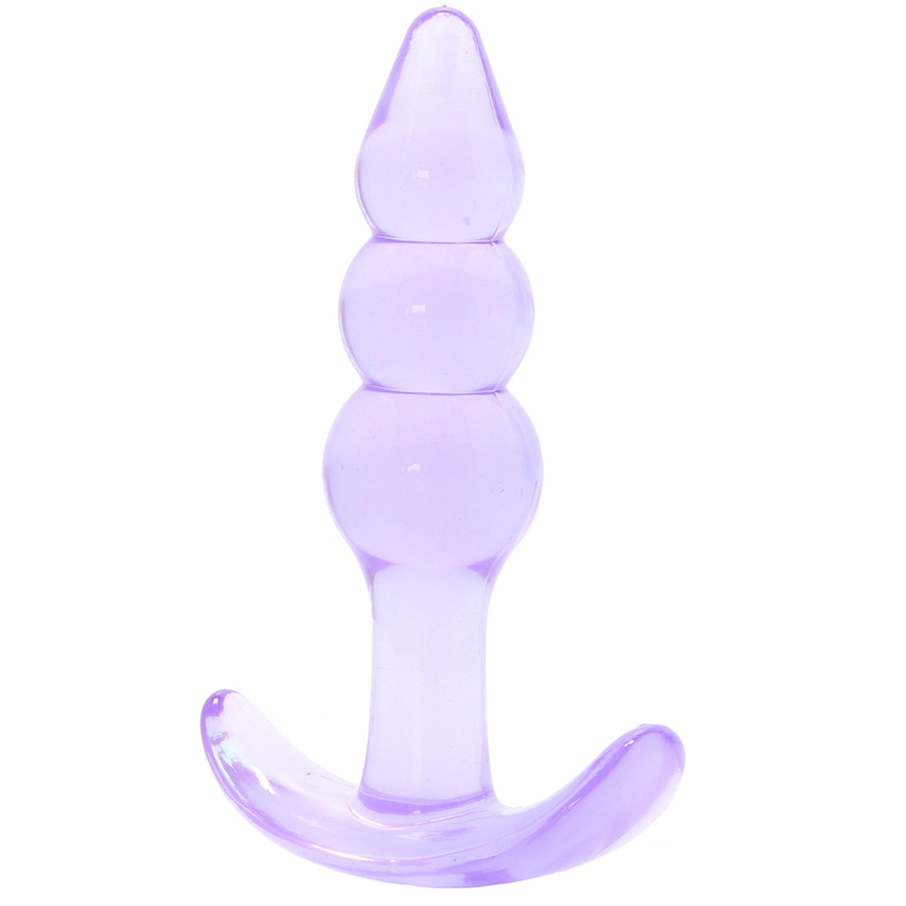 Jelly Rancher Ripple T Butt Plug: Luxurious Silicone Anal Pleasure for Beginners in Purple