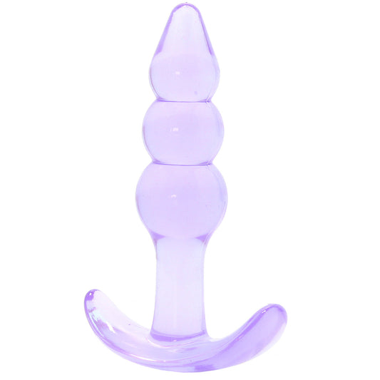 Jelly Rancher Ripple T Butt Plug: Luxurious Silicone Anal Pleasure for Beginners in Purple