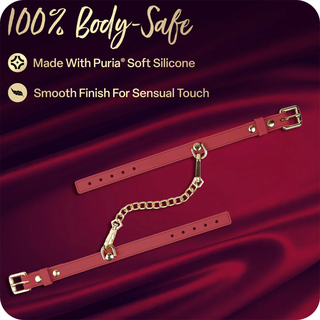 Temptasia Ardor Silicone Wrist & Ankle Restraint Set in Red