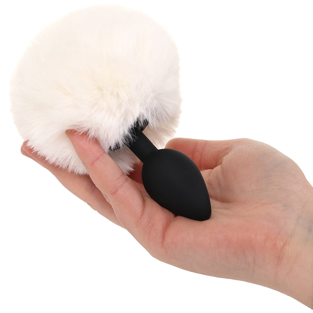 Tailz Fluffy Bunny Tail Silicone Plug in White