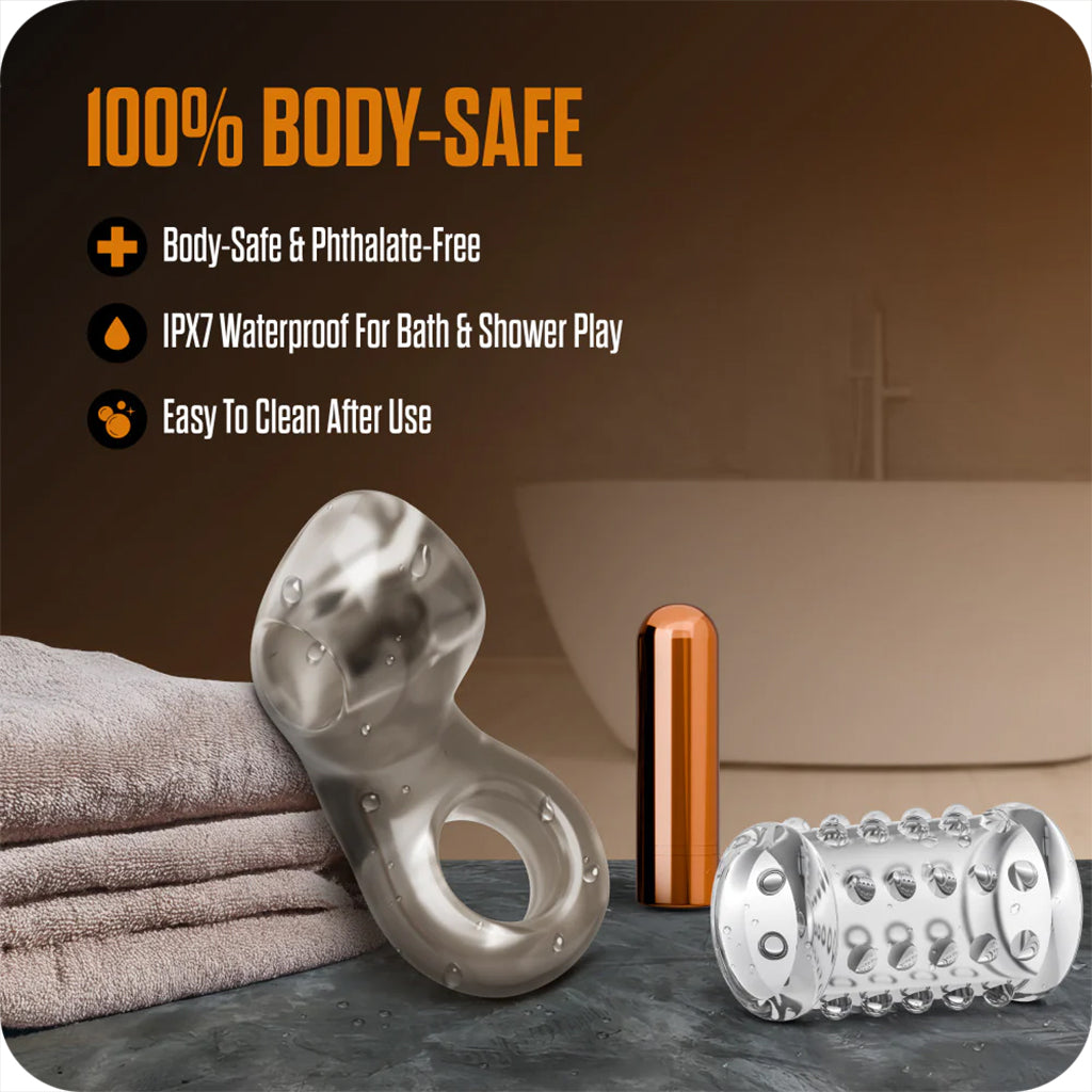 Stay Hard Smooth Vibrating Cock Ring Set