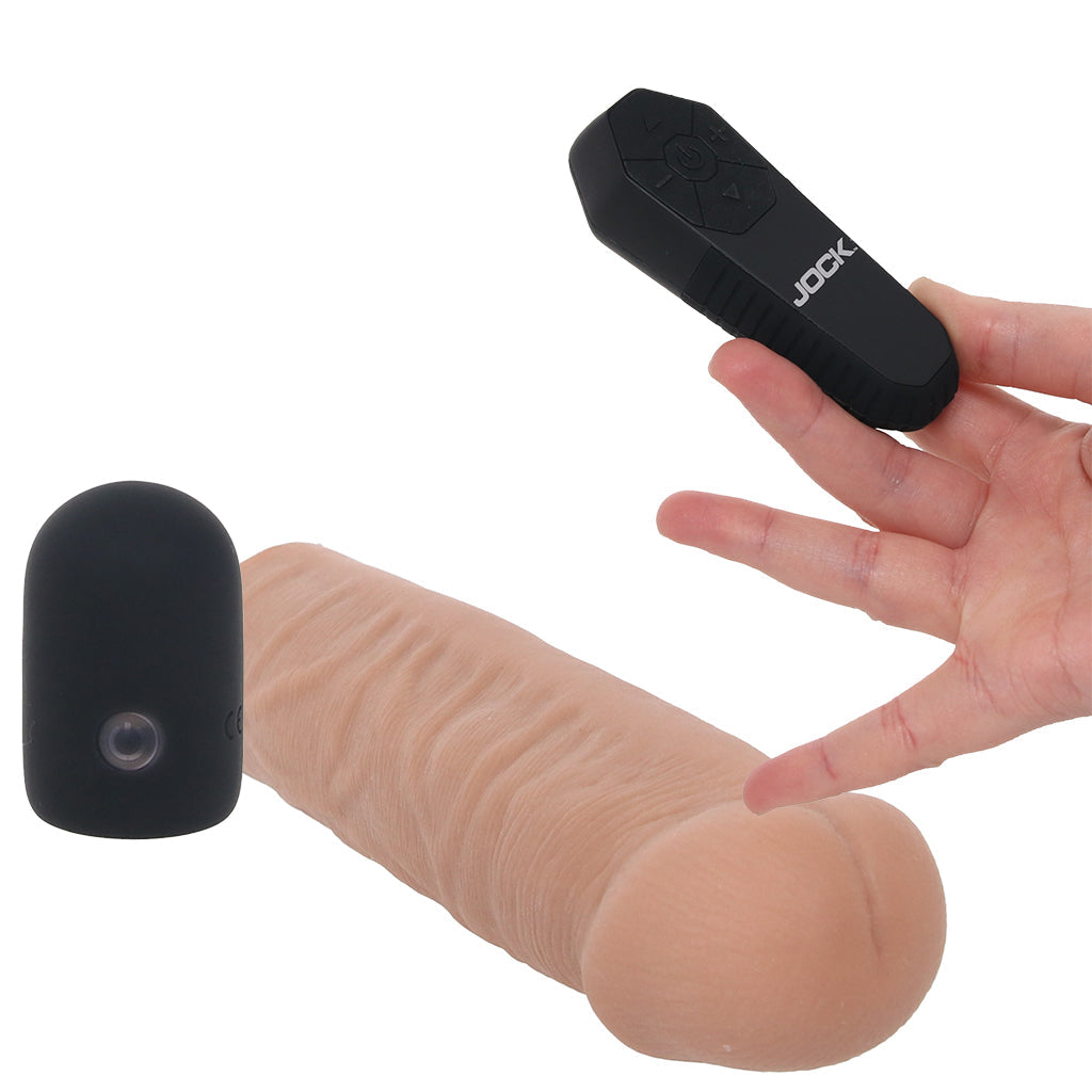 XR Brands Jock Vibrating Realistic Penis Extender in Tan - Dildos - HoneyHugs Canada (View 5)