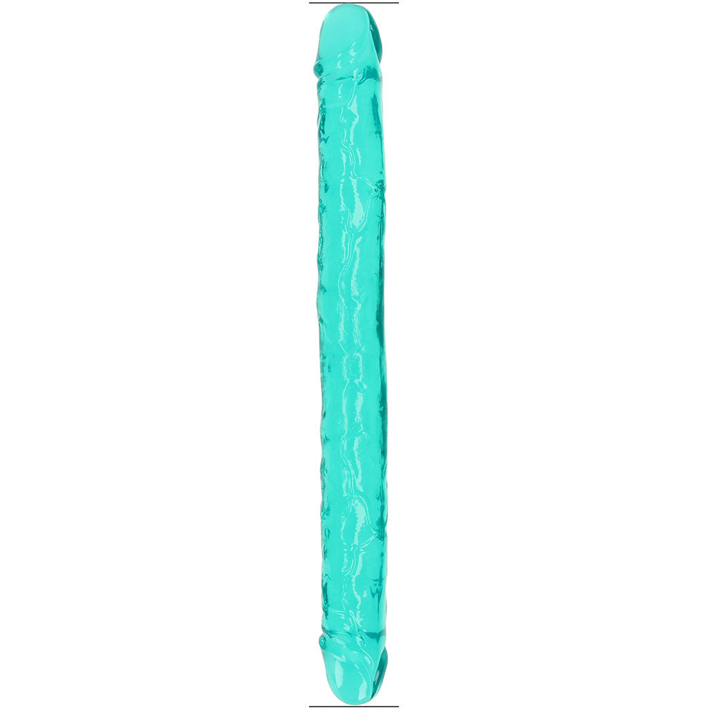 RealRock Crystal Jelly 18 Inch Double Dildo in Turquoise