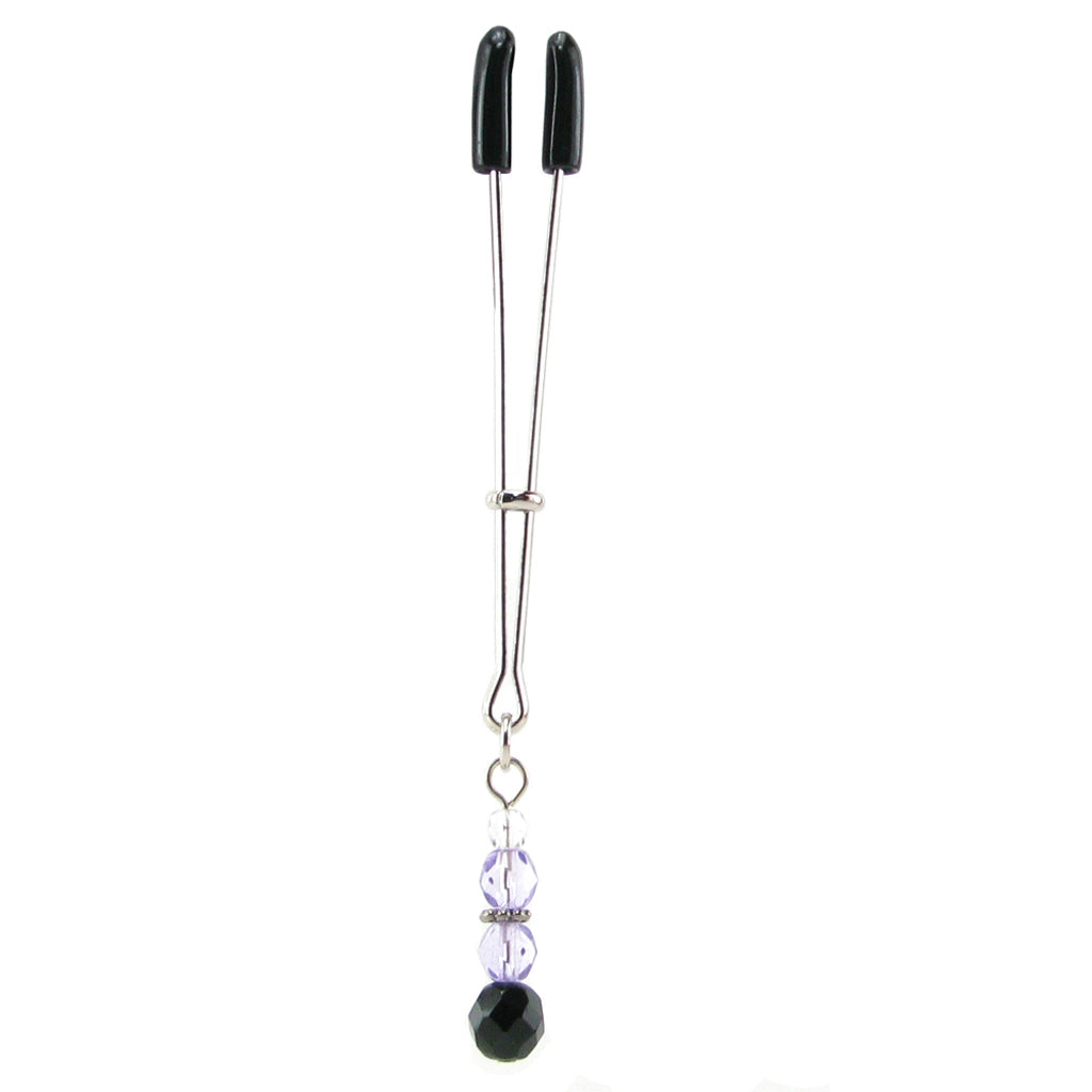 Spartacus | Opulent Adjustable Clit & Nipple Clamp with Purple & Black Beads
