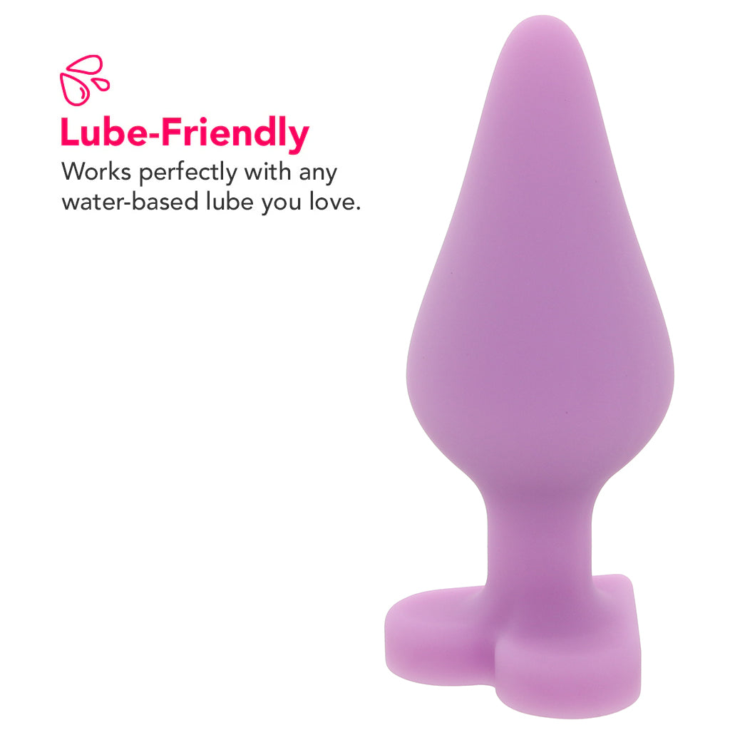 Blush Candy Hearts 'F**k Me' Medium Butt Plug in Purple – Sweet Anal Sensation