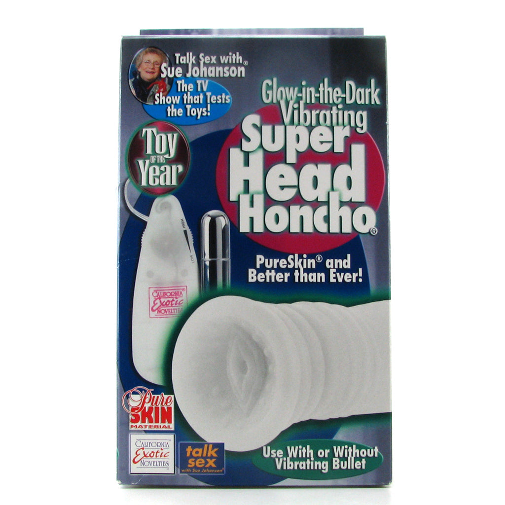 Sue Johanson's Royal Toy Line Vibrating Glow Super Head Honcho in White - Male Masturbators - HoneyHugs Canada (View 6)