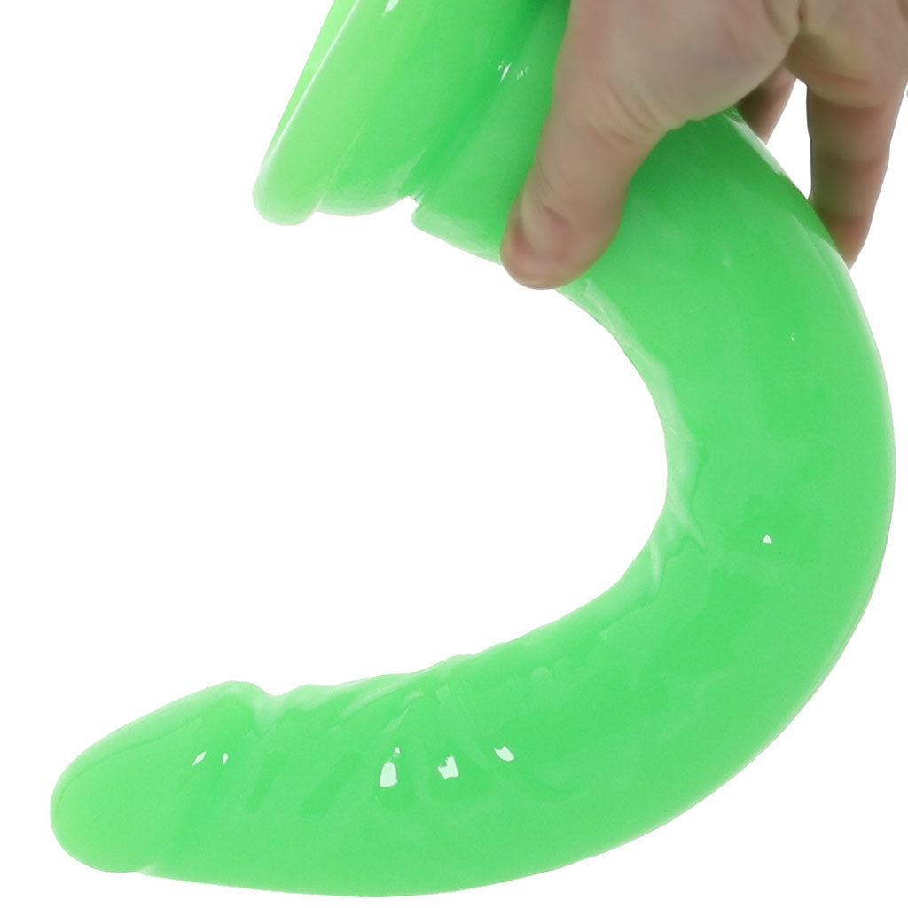 RealRock Glow In The Dark 11 Inch Slim Dildo in Green