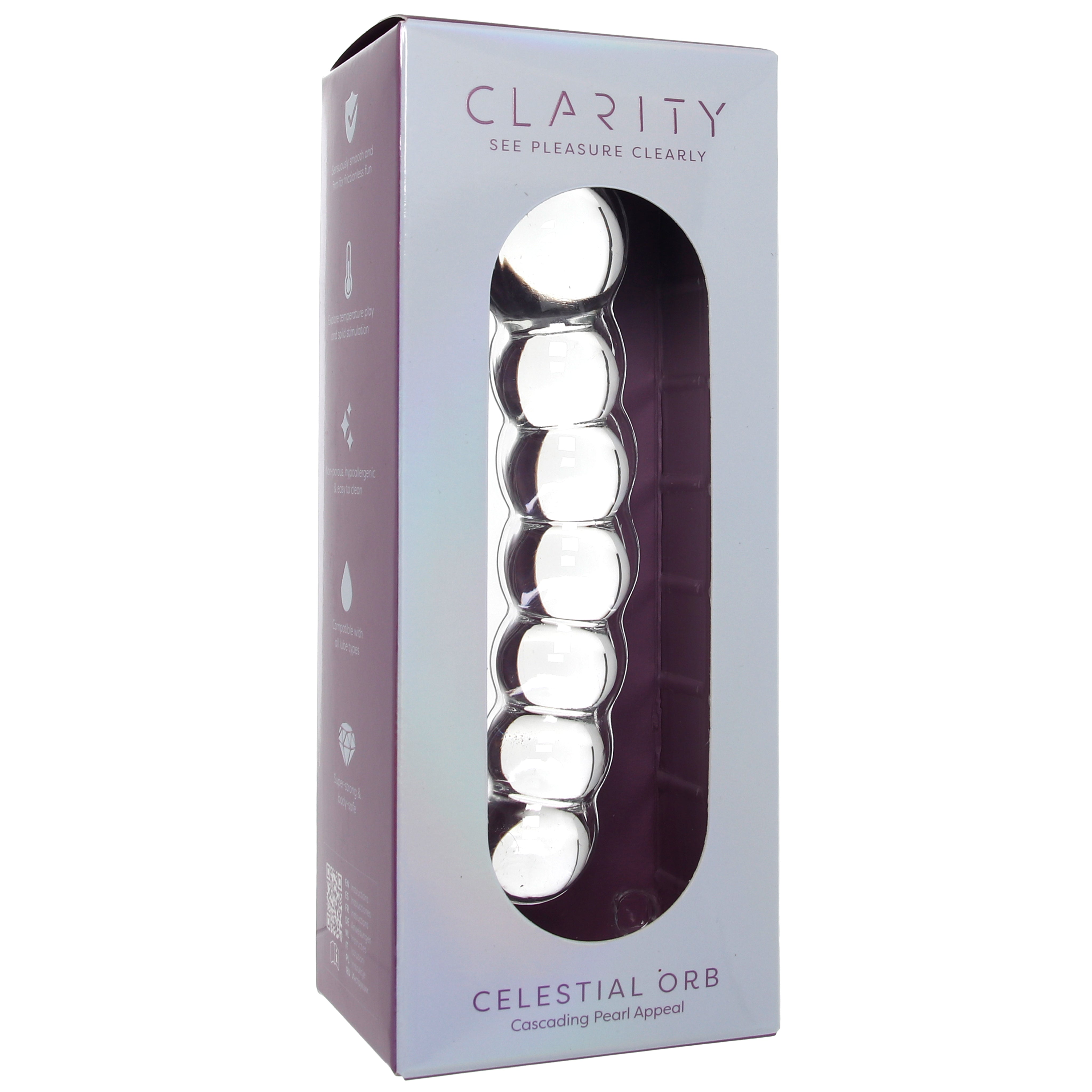 Clarity Celestial Orb Beaded Glass Dildo