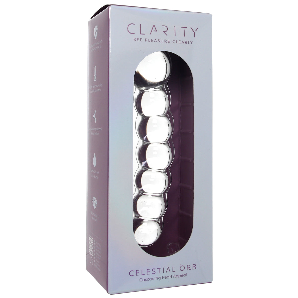 Clarity Celestial Orb Beaded Glass Dildo