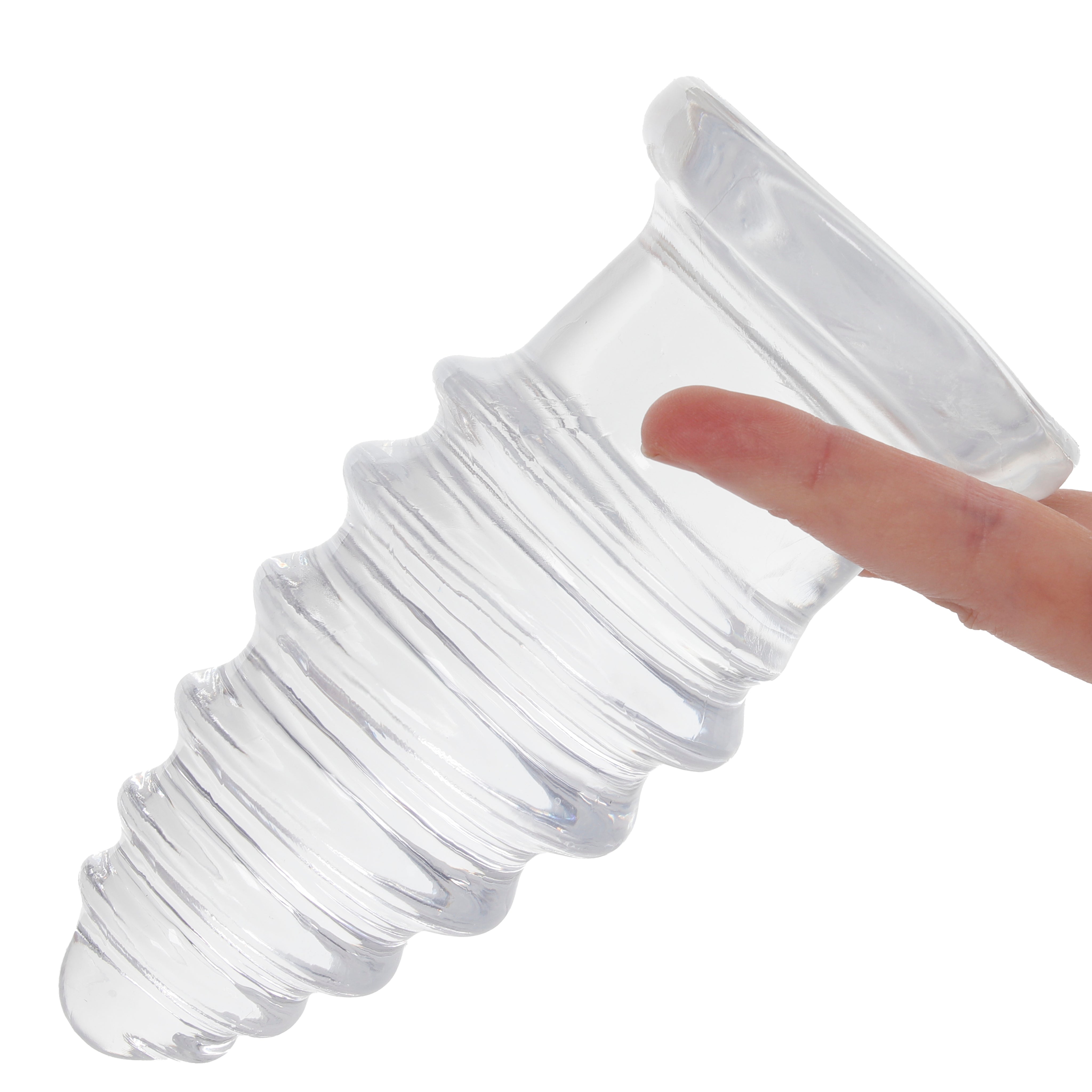 Crystal Jellies 7 Inch Anal Twist Butt Plug in Clear
