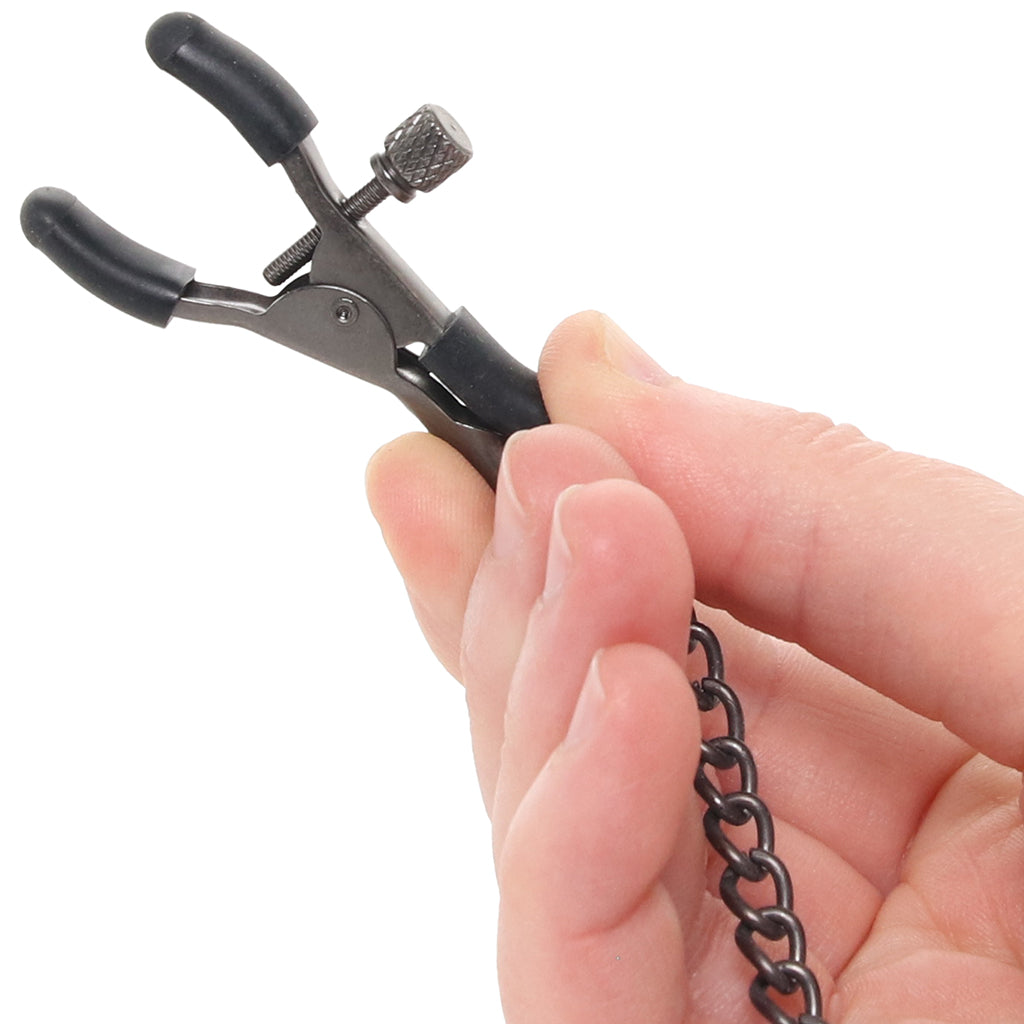 Sei Mio Nip & Tug: Luxurious Chained Nipple Clamps with Adjustable Pressure