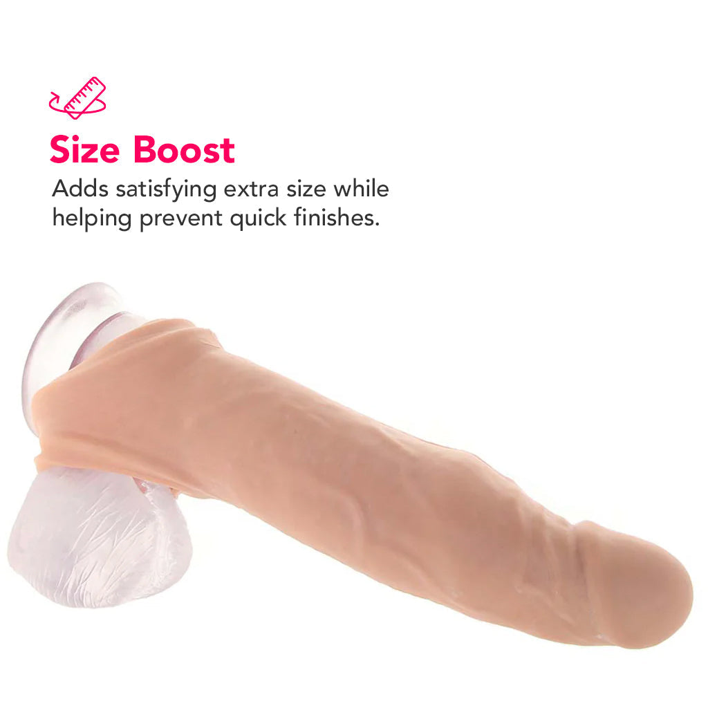 RealRock Penis Sleeve 8 Inch Extender in White
