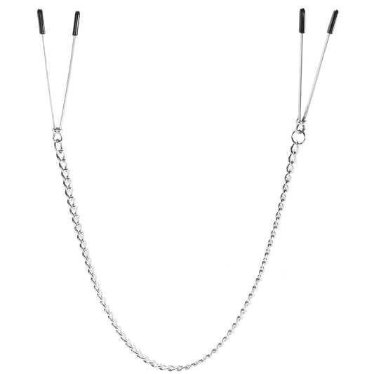 Lux Fetish Captivating Adjustable Nipple Tweezer Clips with Chain