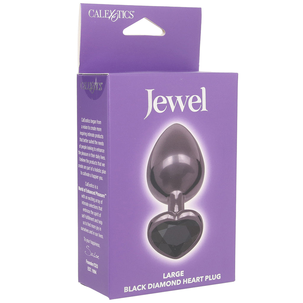 Jewel Black Diamond Heart Plug in Large