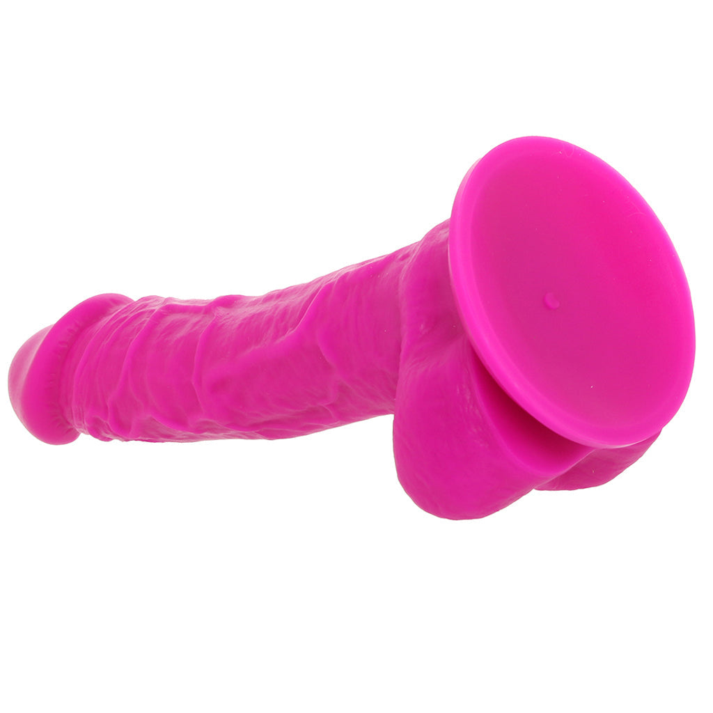 Colours 8 Inch Dual Density Silicone Dildo in Purple