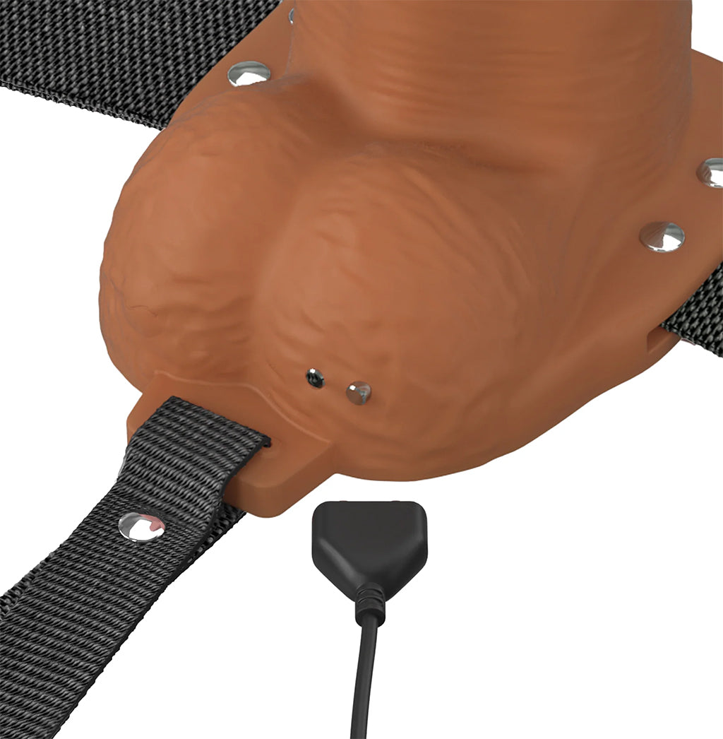 Fantasy X-tensions 8 Inch Hollow Strap-On Vibe in Brown