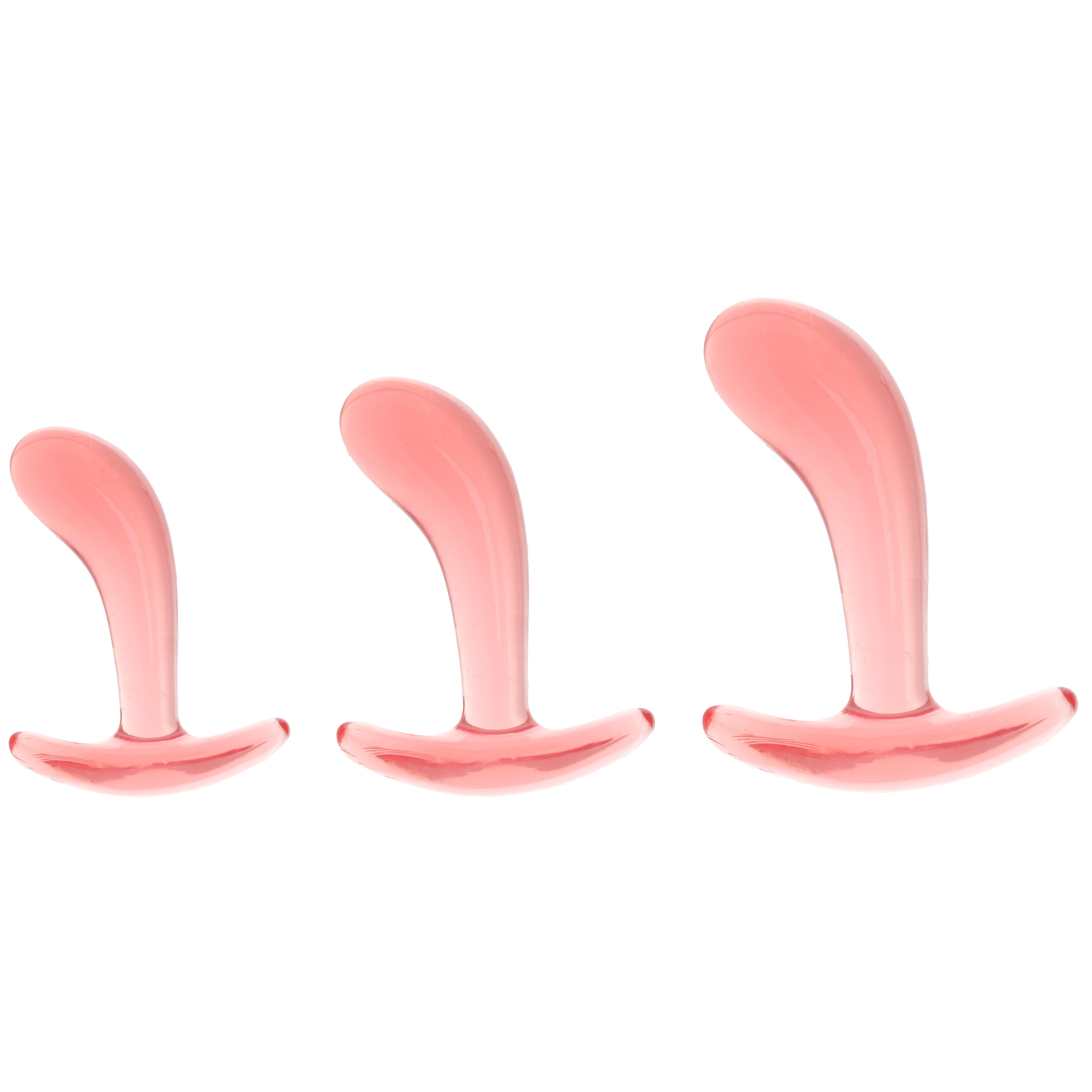 Crystal Jellies Curved Anal Trainer Set in Pink