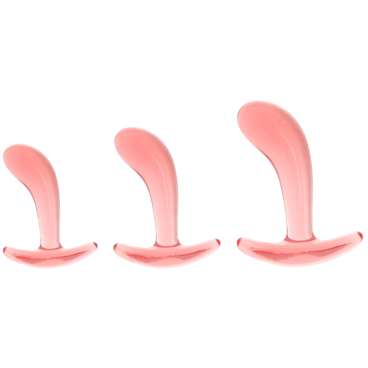 Crystal Jellies Curved Anal Trainer Set in Pink