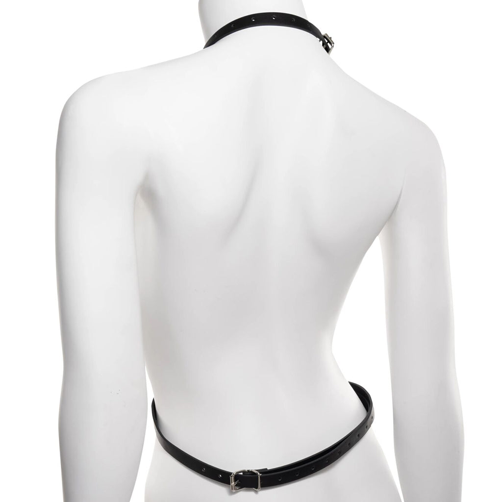 Shadow Body Harness: Luxurious Faux Leather & Velvet Comfort