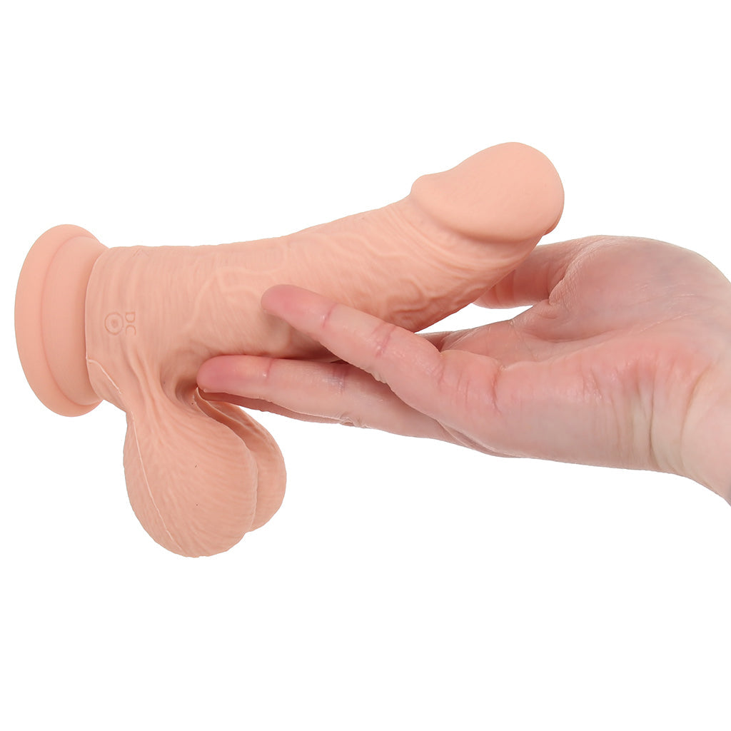 RealRock 6 Inch Vibrating Weighted Ballsy Dildo in Light