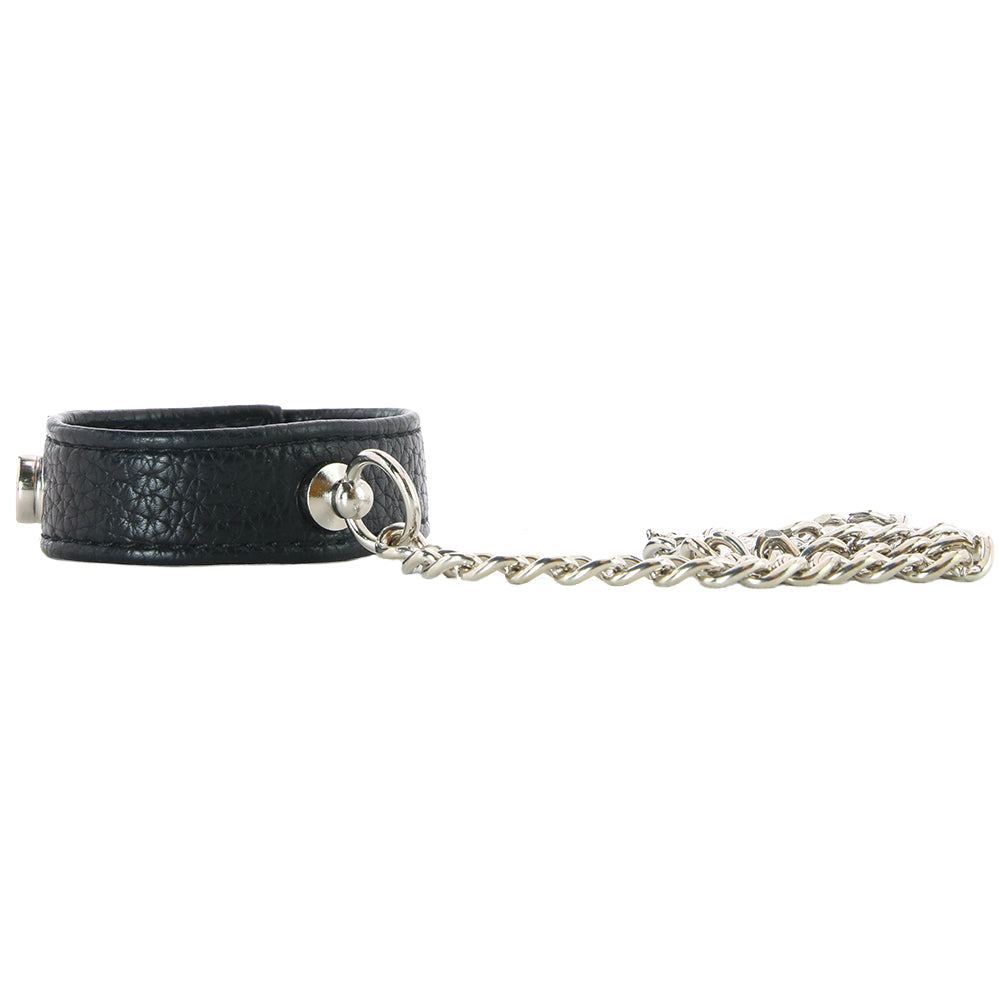 Blue Line Snap Cock Ring with Leash