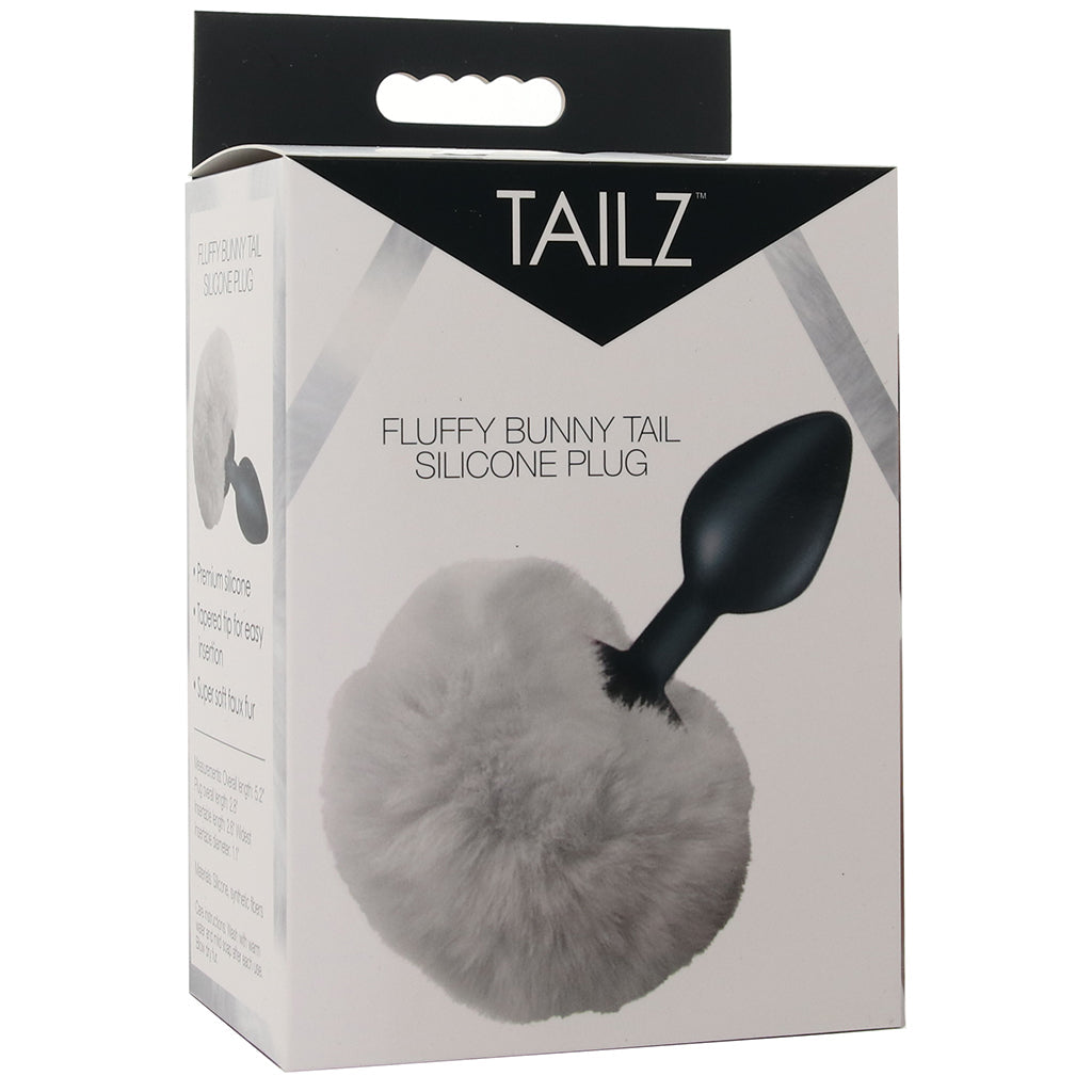 Tailz Fluffy Bunny Tail Silicone Plug in White