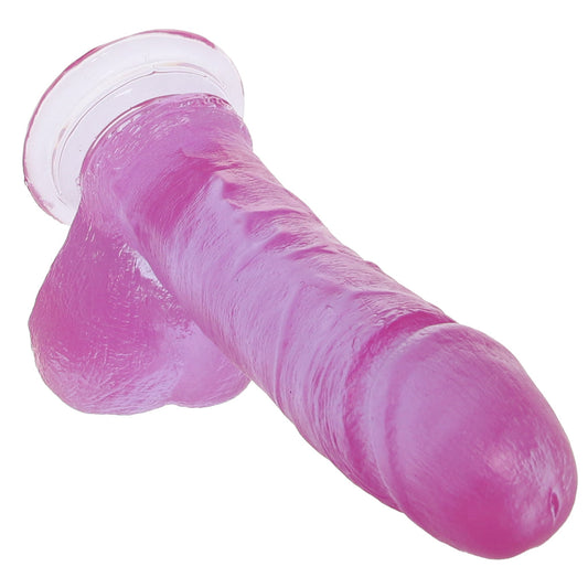 Crystal Jellies 7 Inch Realistic Cock with Balls in Purple