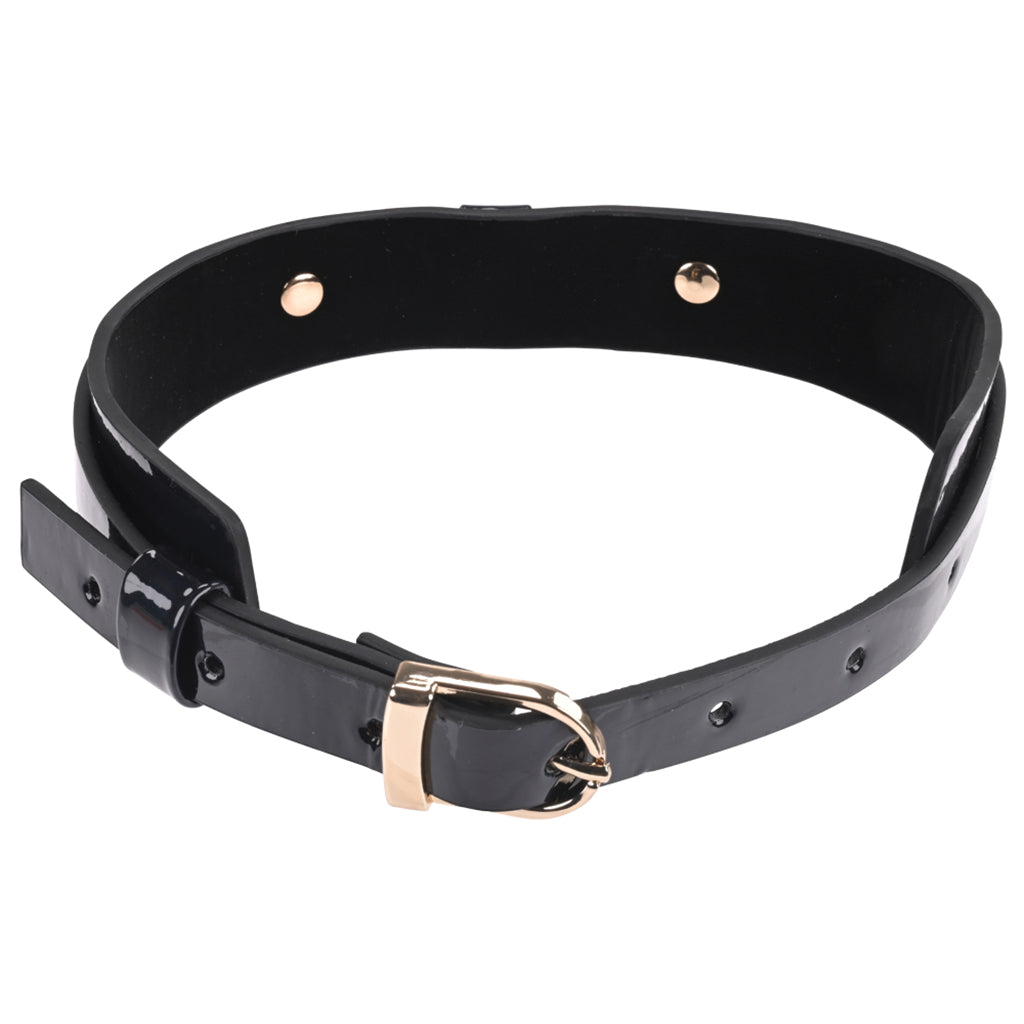 Orbit Day Collar: Vegan Leather & Gold O-Ring | Discreet Allure, Edgy Elegance