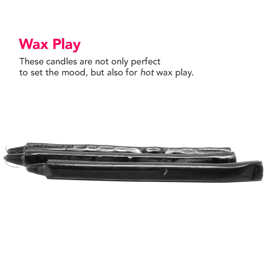 Master Series Dark Drippers: Black Wax Play Candles (Set of 3) for Seductive & Intense Rituals