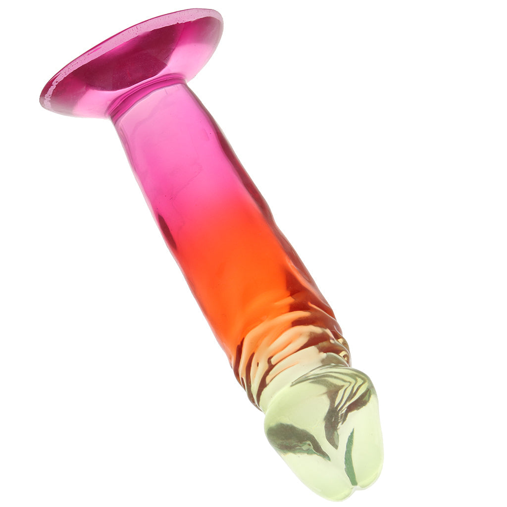 Crystal Jellies 6.5 Inch Classic Dildo in Rainbow