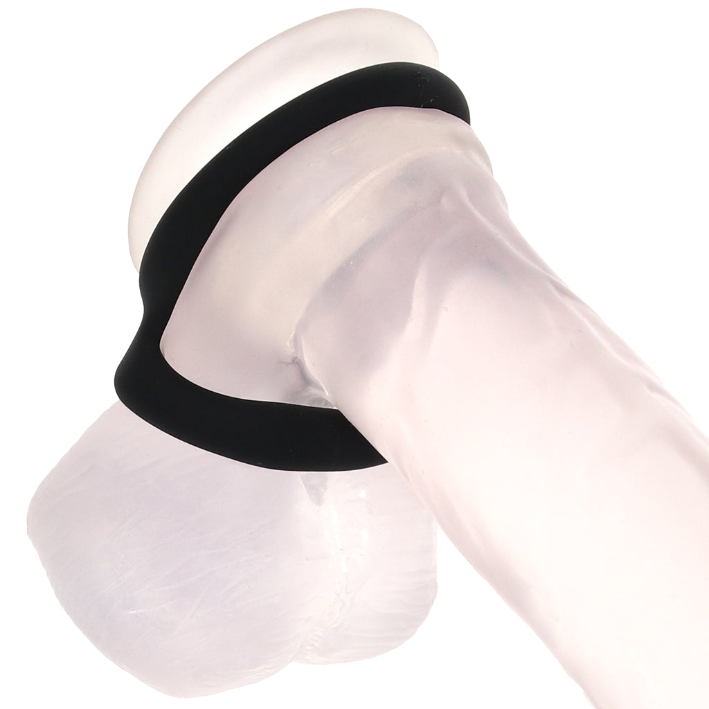 Alpha Ring Liquid Silicone Snug Tugger in Black