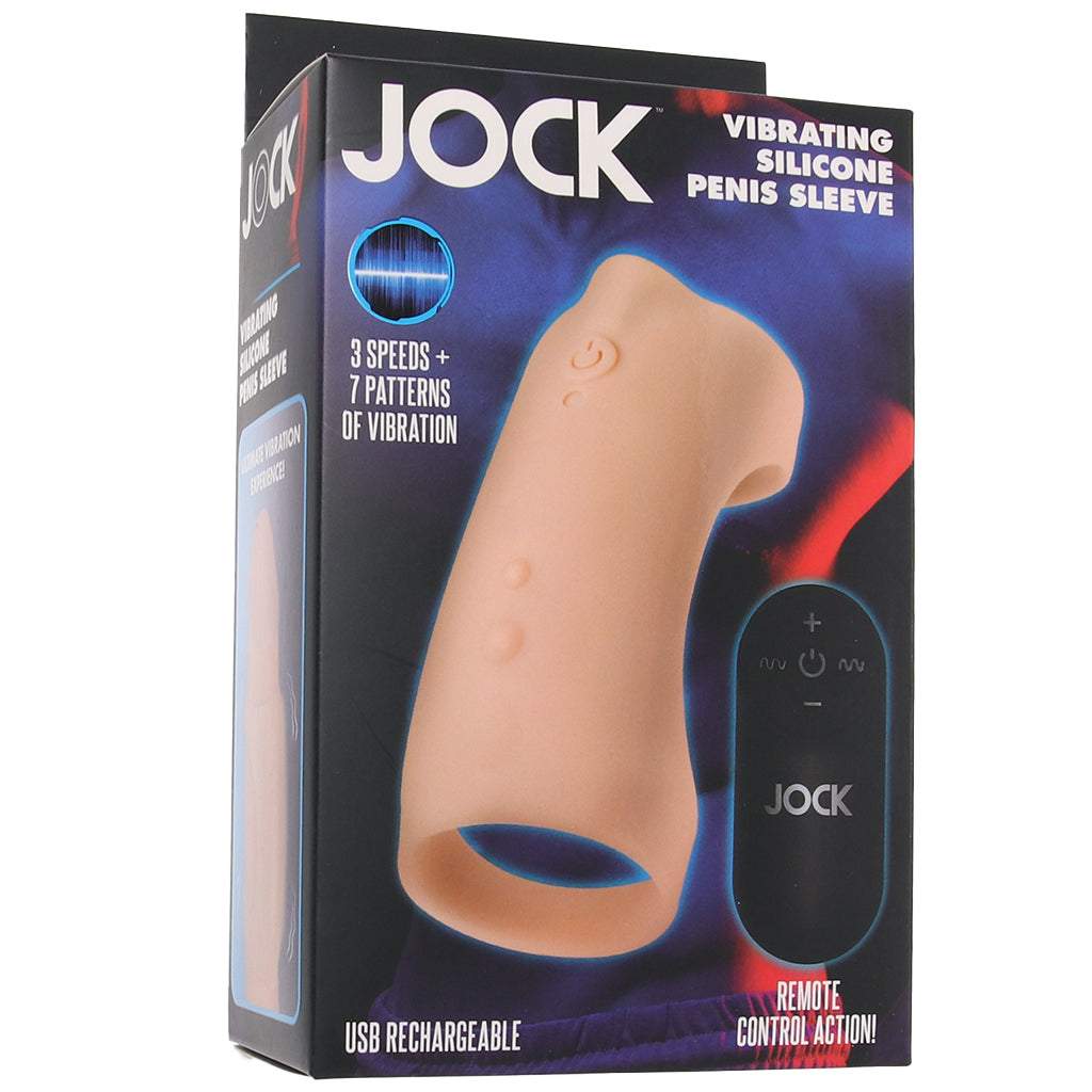 Jock Vibrating Silicone Penis Sleeve in Light