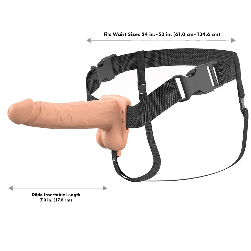 Fantasy X-tensions 7 Inch Hollow Strap-On Vibe in Light