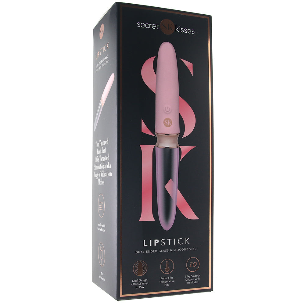 Secret Kisses Lipstick Dual Ended Glass Vibe