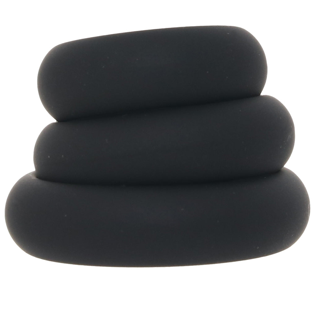 LEVELZ 3 Piece Wide O Cock Ring Set in S-L